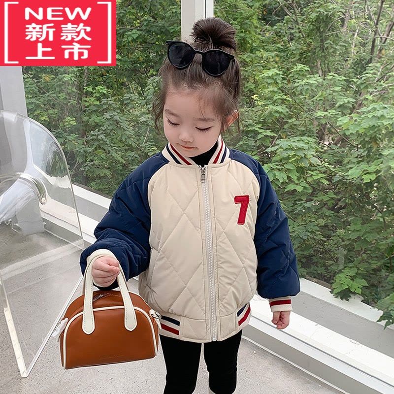 可莉允女童棉服秋冬款2022新款儿童装棉衣女宝宝加厚棒球服外套冬装酷萌图片