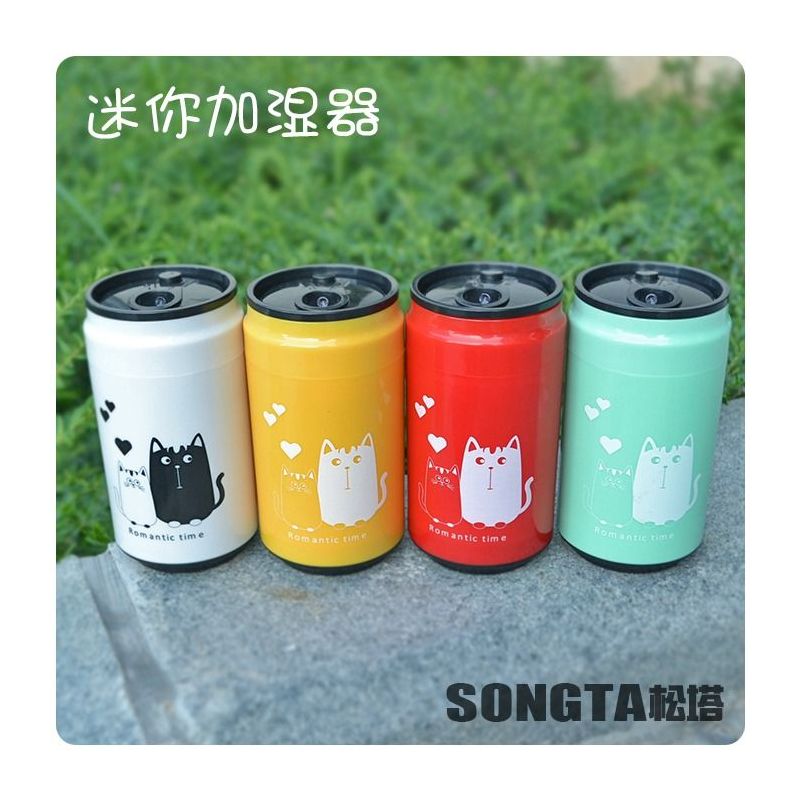 加湿器迷你家用卧室易拉罐加湿器迷你usb空气加湿器家用可爱车载|白色一只猫
