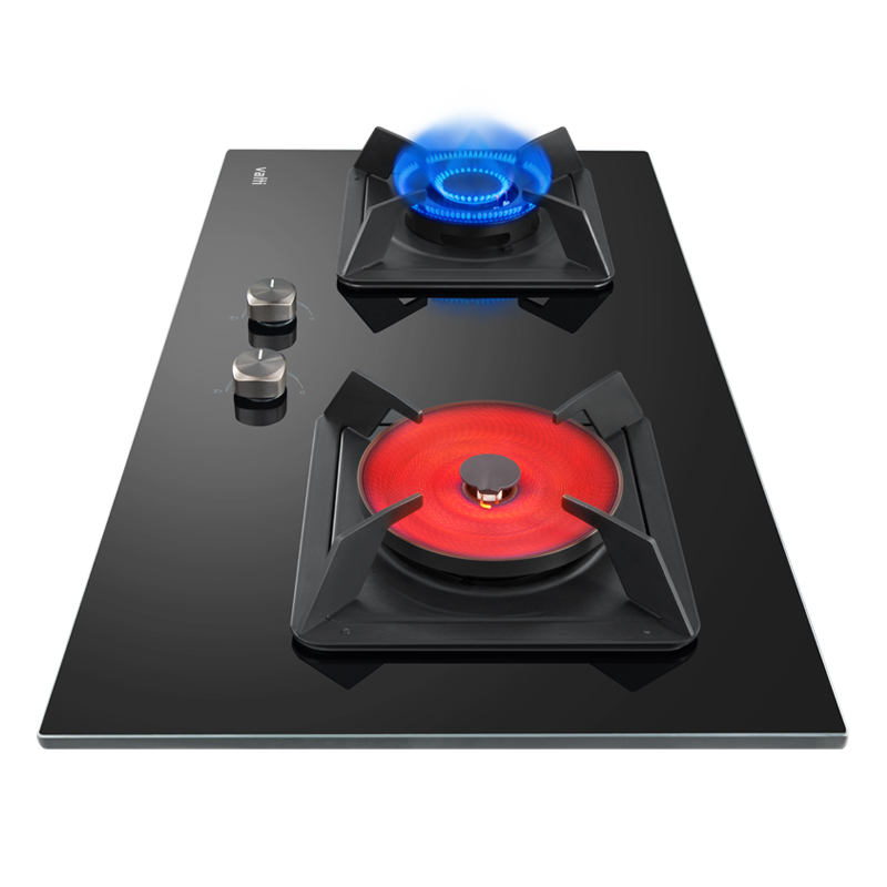 华帝(vatti)燃气灶JZT-i8H01B天然气4.5KW大火力1000℃聚能鸳鸯灶妈妈灶一级能效节能钢化玻璃双眼灶具高清大图