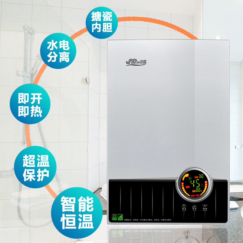 佳源JiaYuan F600-65银家用小型卫生间洗澡机理发店快速即开速热淋浴微电脑式中国浙江舟山市7000W智能恒温