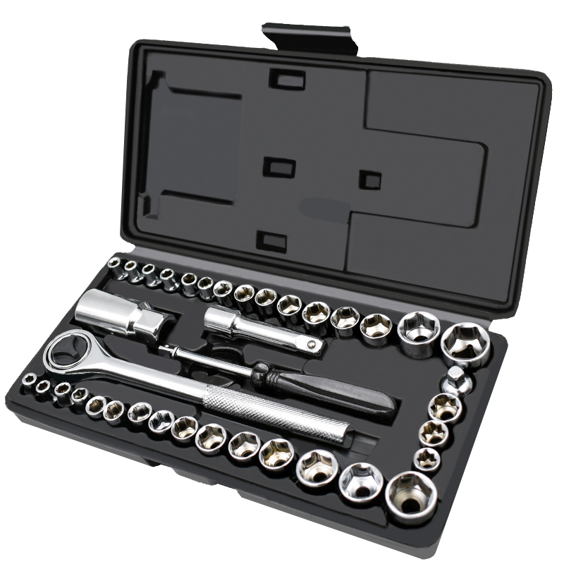 [苏宁自营]勒塔(LETA) 套筒40件套6.3mm/10mm 加长公英制内六角套筒扳手套汽车维修工具箱LT-AM712