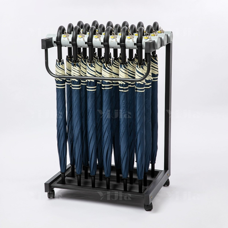 翌嘉YJ4122861 雨伞架大容量伞架商用酒店铁艺含锁雨伞收纳架 18头含18把伞