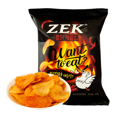 ZEK 膨化食品 马铃薯片炒辣鸡味60g 马来西亚进口 休闲零食