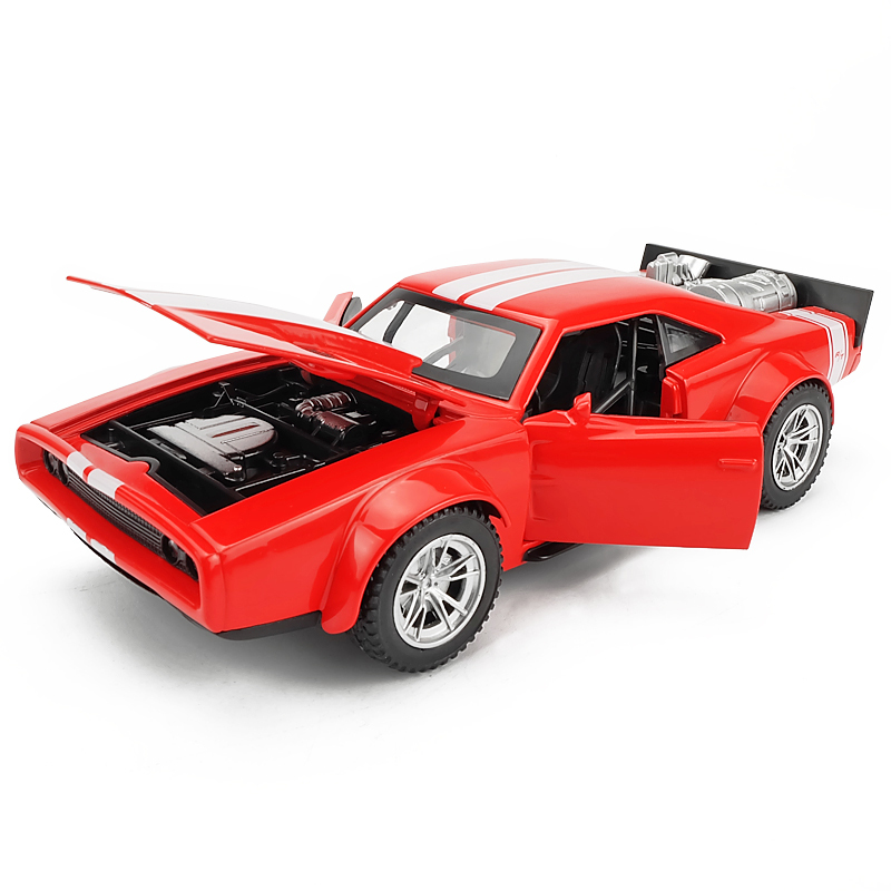 合金车模道奇战马肌肉跑车回力小汽车模型儿童礼物玩具车