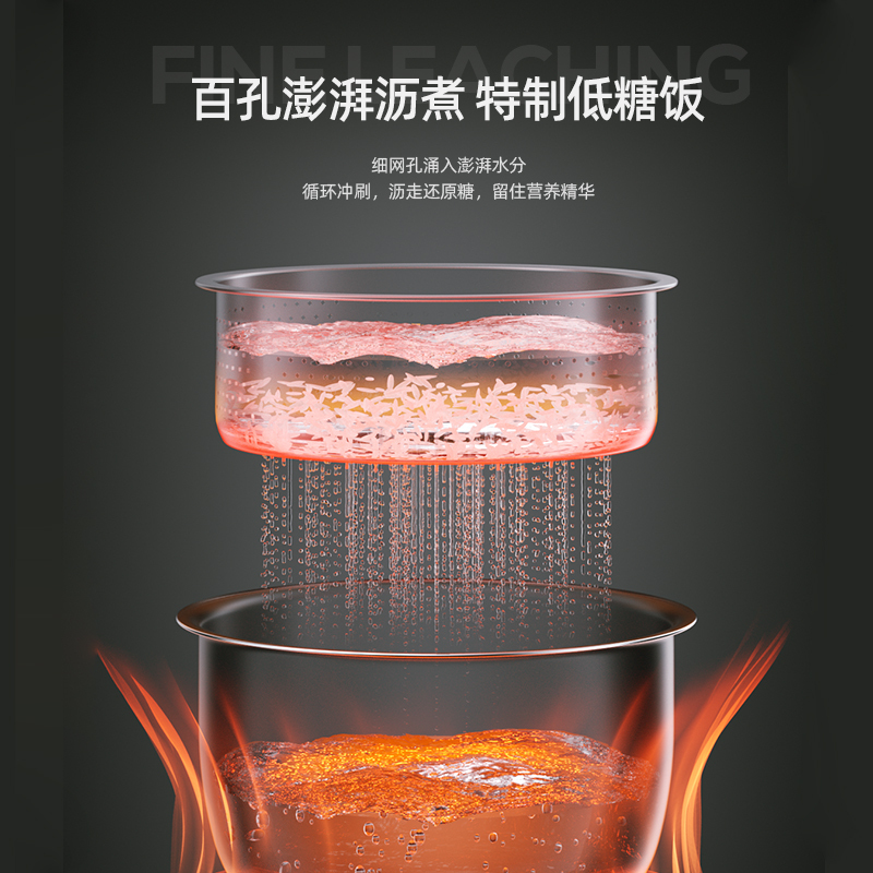 迈卡罗(Macaiiroos) 迷你家用低糖电饭煲迷你家用低糖电饭锅智能小型米饭锅 3L MC-RS318!高清大图