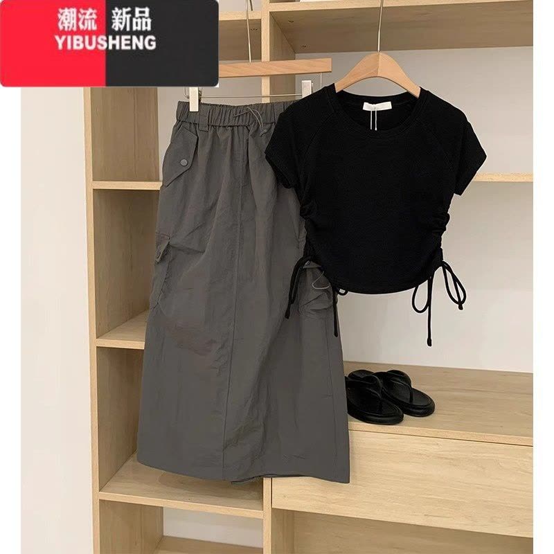 YIBUSHENG装搭配一整套适合小个子的连衣裙女装新款盐系梨形身材穿搭套装图片