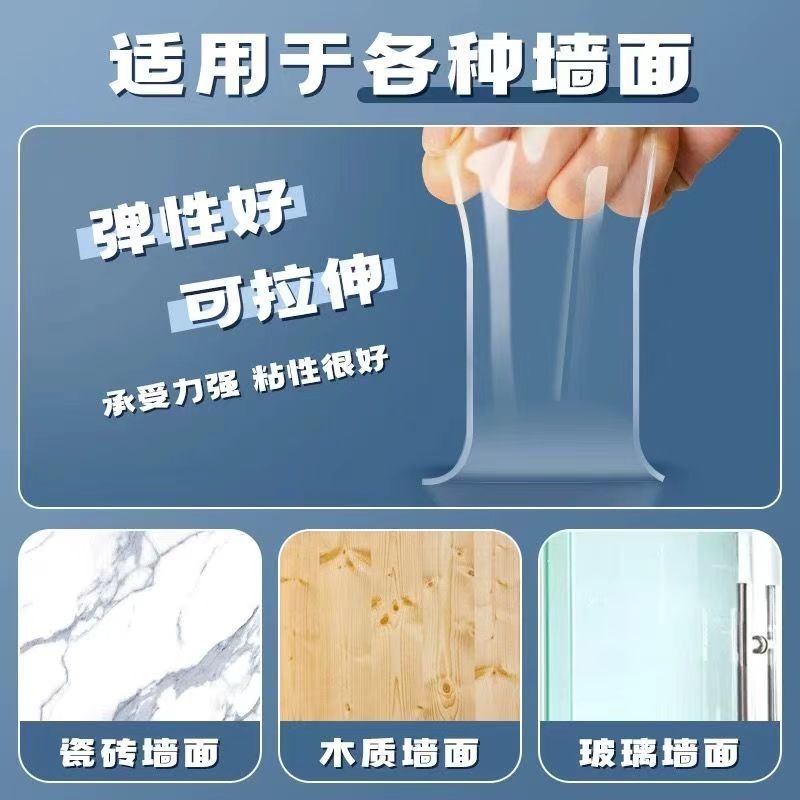 华普思亚克力纳米双面胶透明无痕吸附胶办公家用高粘度强力固定魔力胶带38MM内孔 小管芯;1个厚*2cm宽*1m长高清大图
