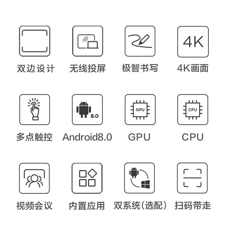 联想thinkplus S65英寸视频会议平板一体机智能会议大屏电子白板大智慧屏 手写笔+移动支架+投屏器