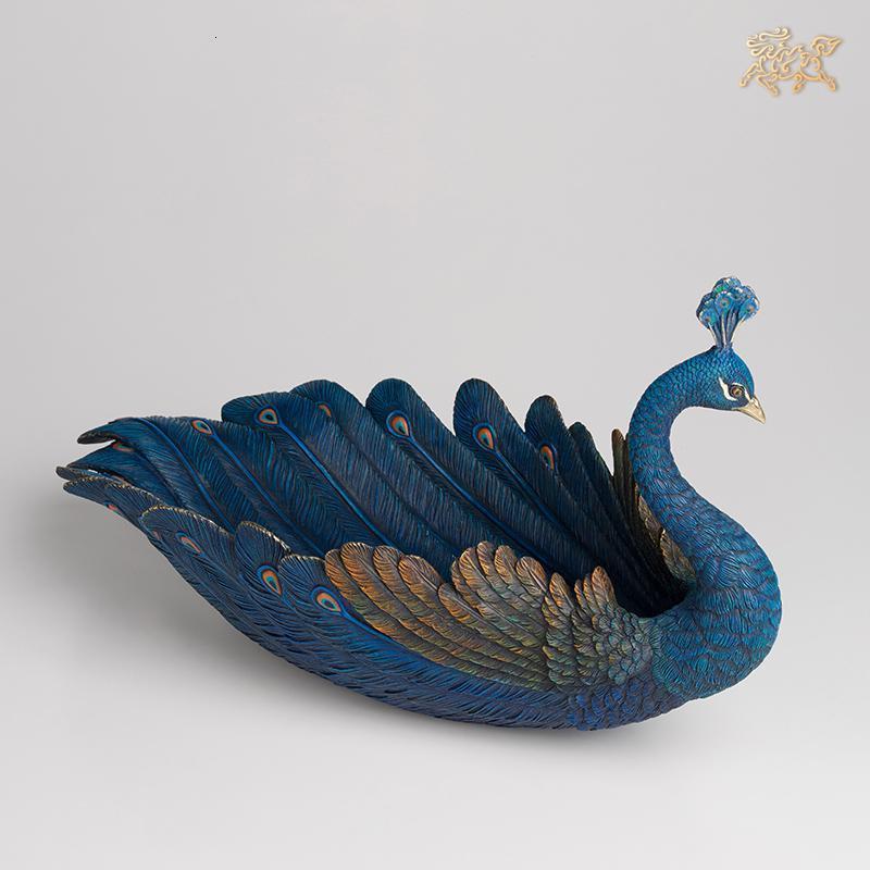 美帮汇全铜摆件《蓝糖果盘》铜工艺品 装饰品 客厅摆件高清大图