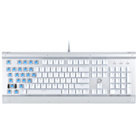达尔优(dare-u)EK812水晶版有线游戏机械键盘笔记本台式电脑通用LOL吃鸡办公家用网吧104键白色青轴USB