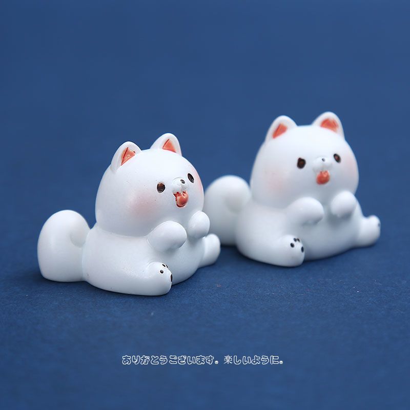 q版可爱仿真小动物萨摩耶模型微景观场景造景微缩迷你松狮小摆件