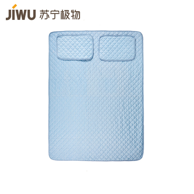 苏宁极物 可水洗软凉席套件AB面机洗夏季席子