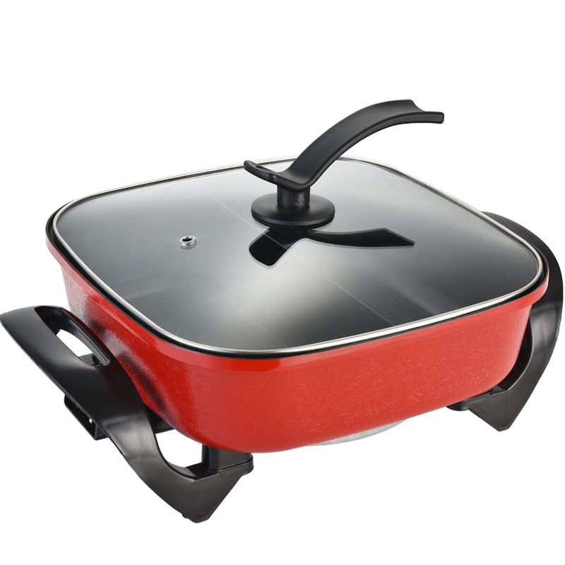 巷方形电火火锅家用鸳鸯锅家用插电多功能电热电煮锅一体炒菜电炒锅桶