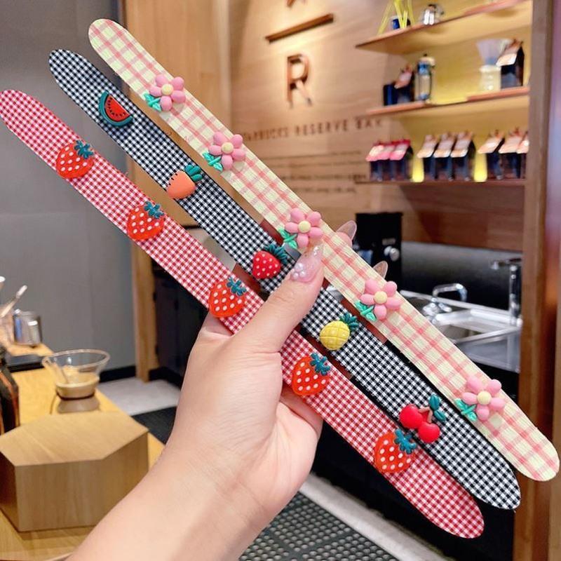 紫色碎花发帖魔术贴发箍儿童发带夏季刘海贴头饰碎发神器发夹发卡女童