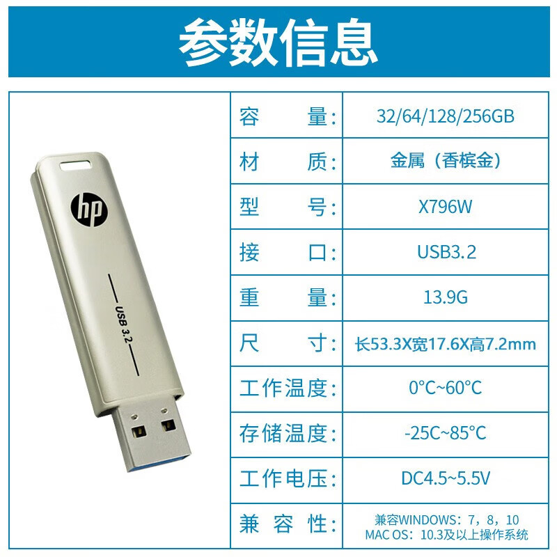 U盘HP X796w优盘32G (中海院)5个起售高清大图
