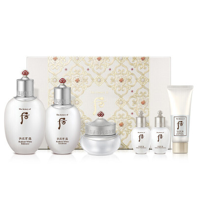 后(Whoo)套装盒套装护肤化妆品保湿 面部护肤套装礼盒 雪玉凝水乳面霜六件套（嫩白提亮）