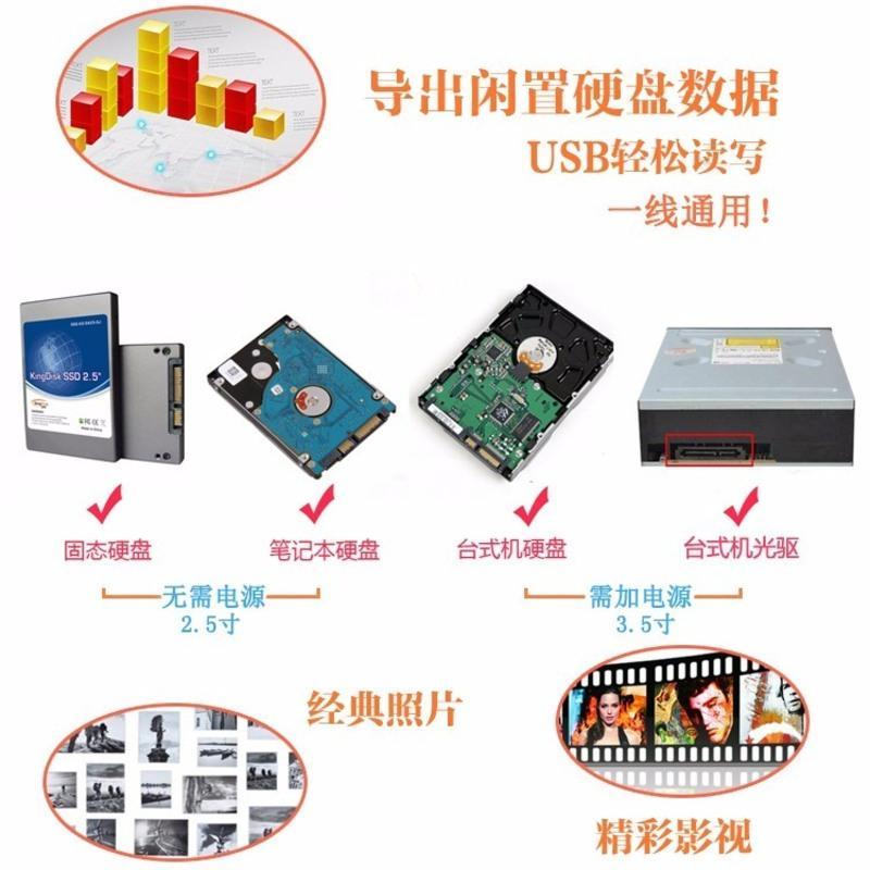 3.5寸硬盘SATA转USB2.0/3.0移动硬盘转接线笔记本台式读取易驱线 USB2.0