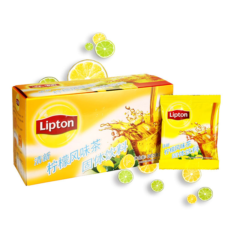 立顿Lipton 清新柠檬风味茶 20包360g 精选优质茶叶 办公室休闲下午茶固体饮料