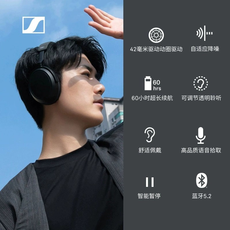 森海塞尔MOMENTUM4无线大馒头4头戴降噪耳机-白色
