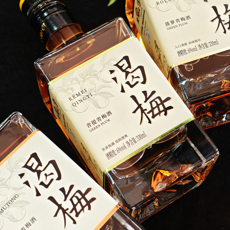 渴梅青提青梅酒6度330ml低度微醺果酒方瓶聚会自饮送礼高清大图