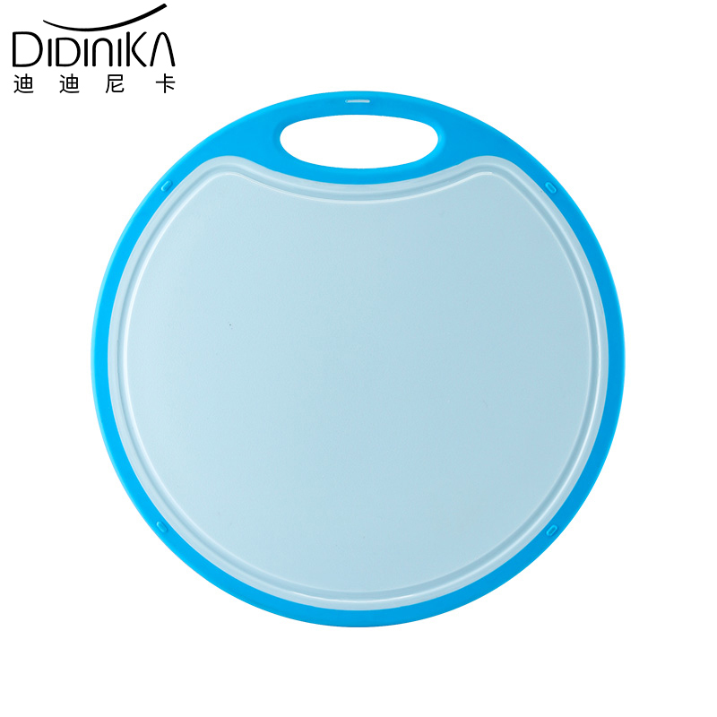 迪迪尼卡(Didinika)316不锈钢辅食菜板 家用抗菌防霉切菜板双面塑料水果砧板32cm蓝色