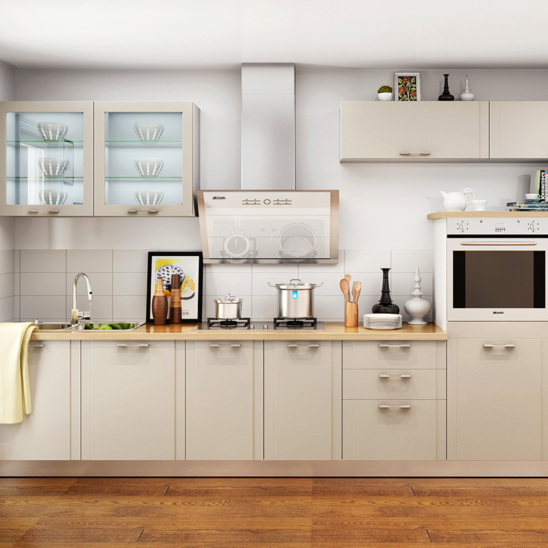 志邦橱柜 整体厨房厨柜定制拉篮 石英石台面吊柜 整装全屋定制北欧