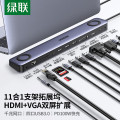 绿联Type-C桌面扩展坞USB-C转HDMI投屏VGA网线转接头3.5音频通用转换器带供
