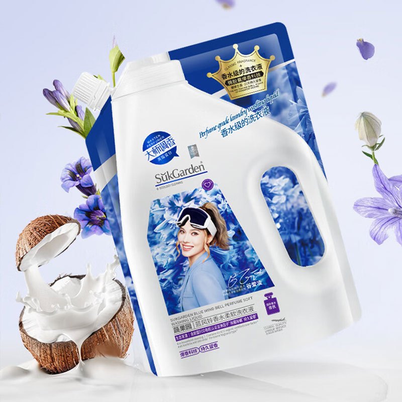 蔬果园蓝风铃香水柔软洗衣液持久留香型 1kg