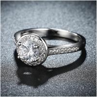 R821-CCouple Love Gold Rings铂金订婚戒指男女钻石情侣简约日韩送女朋友七夕情人节礼物
