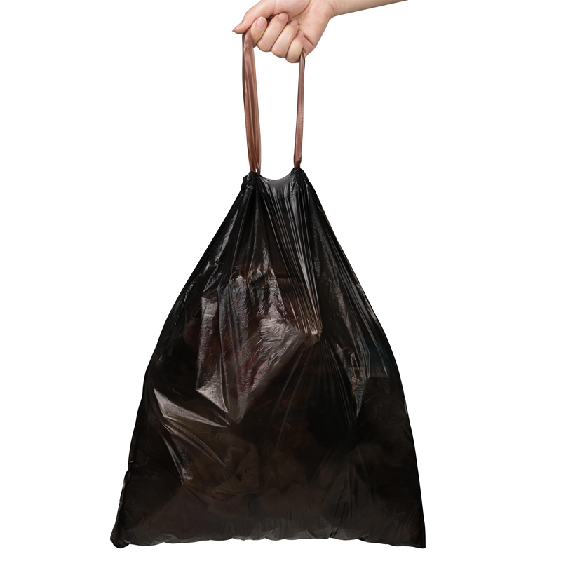 茶花 一大卷抽绳垃圾袋M100 45cm*50cm*100只/卷高清大图