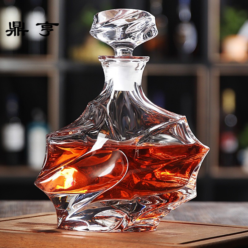 鼎亨加厚威士忌洋酒瓶壶红酒醒酒器带盖密封储酒器酒具玻璃密封空