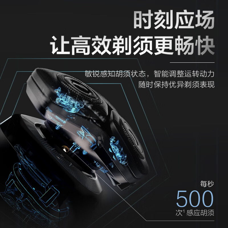 飞利浦(PHILIPS)电动剃须刀 胡须刀电动刮胡刀肌能感应科技AI智能发光剃须痘痘肌专属全身水洗S9936/55BBP高清大图