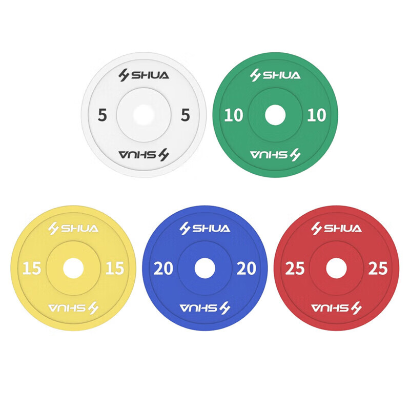 舒华(SHUA)SH-Q80成套组合 杠铃片杠铃片彩色小孔胶片举重力量训练器材高清大图