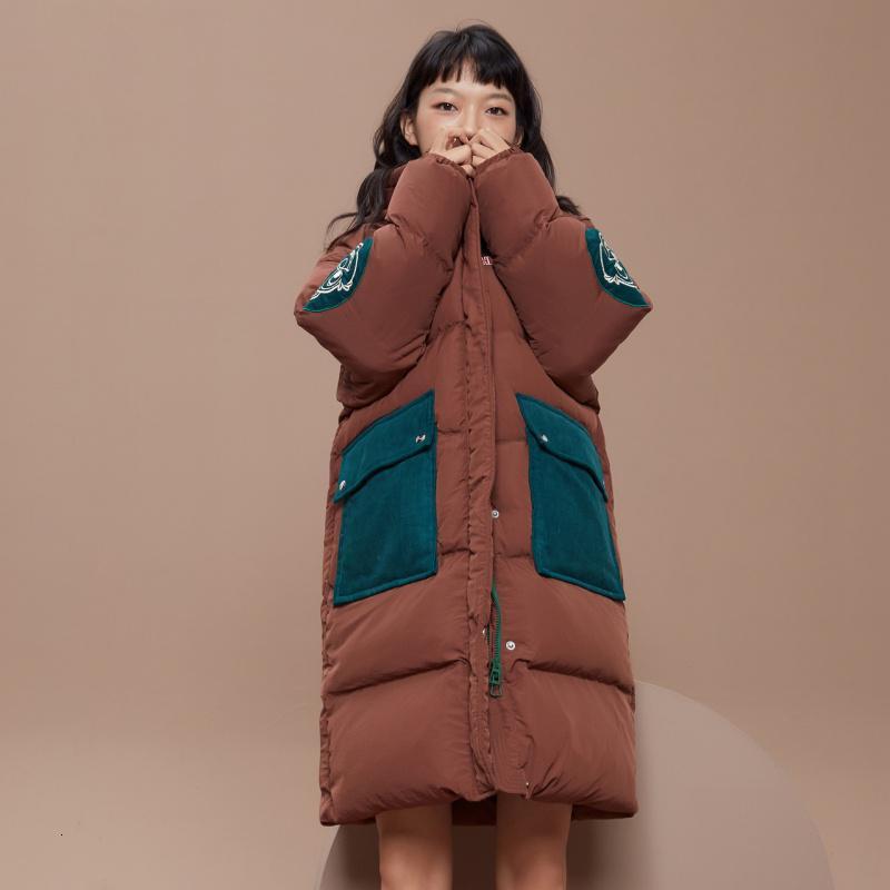 1件5折价3795可叠券美特斯邦威迪士尼联名长款羽绒服女连帽新款冬季大