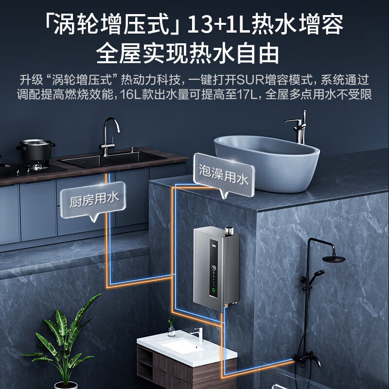 万家乐JSLQ27-16RU5(F一级能效智慧伺服恒温 八重降噪舱双增大水量直流变频智能变升WIFI远控电辅防冻16L高清大图