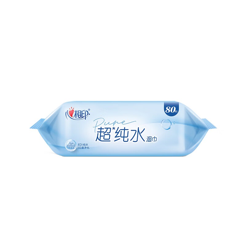 心相印 成人超纯水系列 80片装湿巾*3包 3XCC080(包装)高清大图