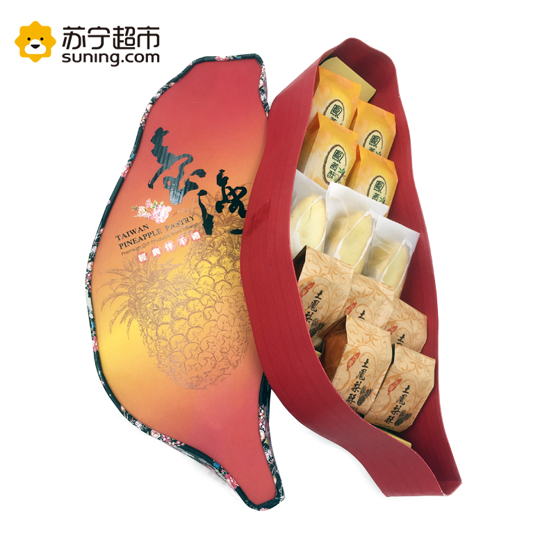 凤工坊 大红台湾综合凤梨酥礼盒 12入435g 台湾进口