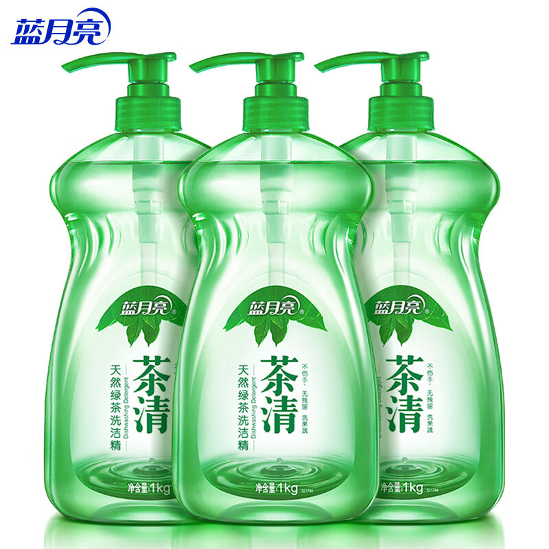 蓝月亮 茶清天然绿茶洗洁精1kg×3
