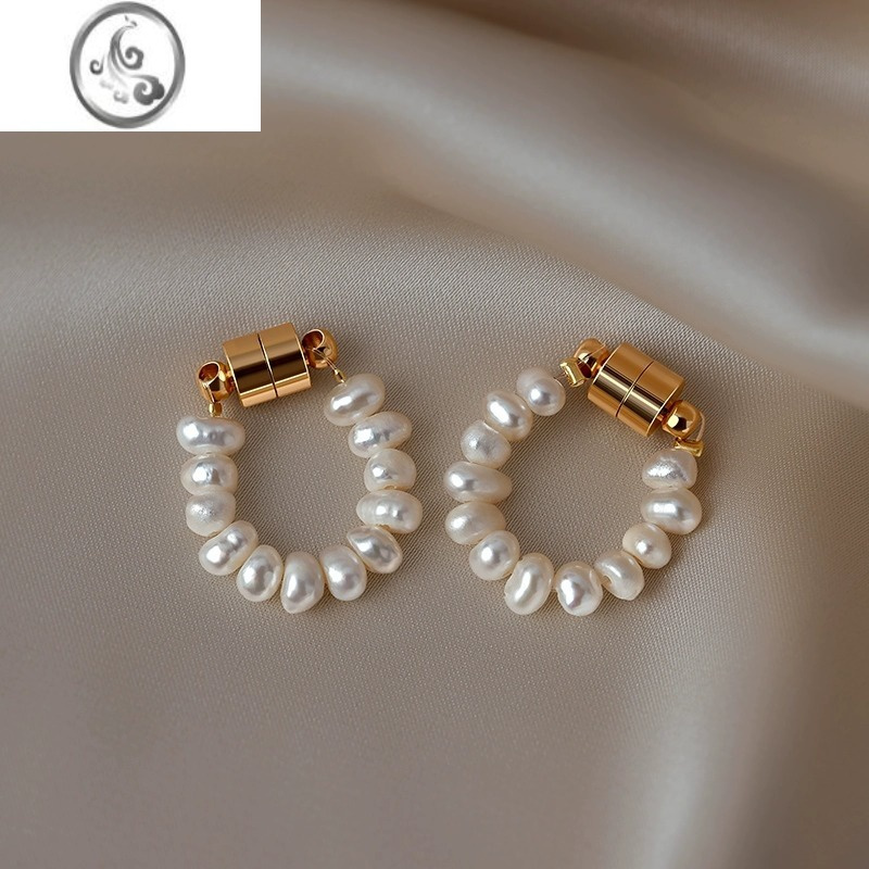 jimi巴洛克珍珠耳环女轻奢小众设计感无耳洞磁吸耳夹耳钉银银耳饰视频