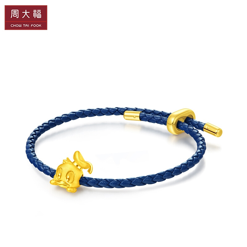 周大福 迪士尼经典系列 唐老鸭呆萌鸭头 定价足金金转运珠/吊坠/配绳