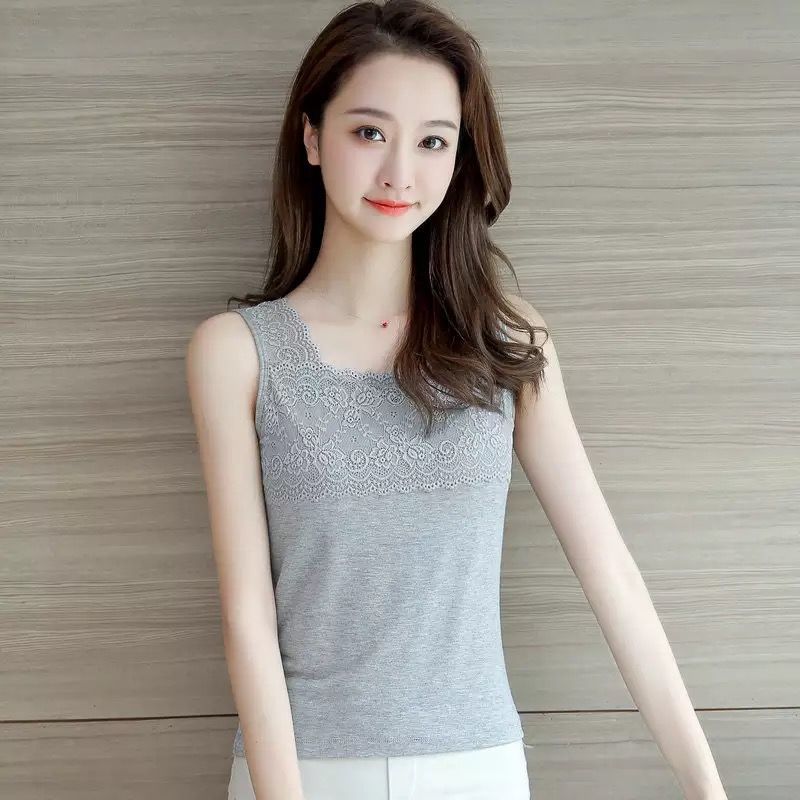 背心女大码修身外穿内搭打底衫上衣女春夏季一件装一件吊带背心白色s