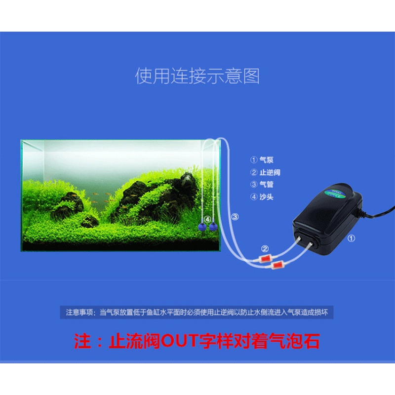 氧气泵鱼缸增氧泵小型家用220V电压养鱼增氧机充氧气泵高清大图