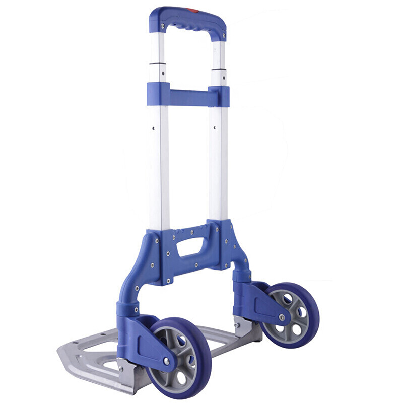 新越昌晖拉杆车手拉车折叠购物车手推车轻音拉货车小推车买菜车行李车家用拖车小拉车 2轮升级款蓝 承重约140斤F51002高清大图