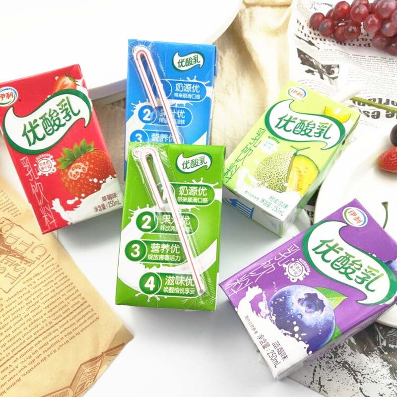 伊利优酸乳整箱250ml24盒原味草莓哈密瓜ad钙蓝莓蓝莓味