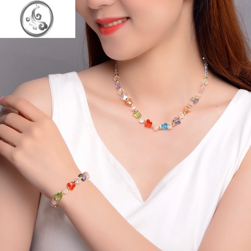 jimi儿童水晶手链手串女小孩蝴蝶小众串珠手饰送女童学生女孩生日礼物