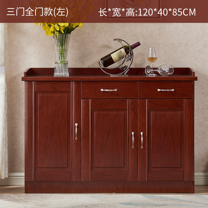 锦北茶水柜餐边柜储物柜备餐柜客厅酒柜厨房碗柜 三门左全板门款