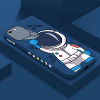 苹果6手机壳6plus全包超薄iPhone6s保护套防摔苹果6splus软壳创意 魔方侧图-【竖版宇航员】-海军蓝 苹果