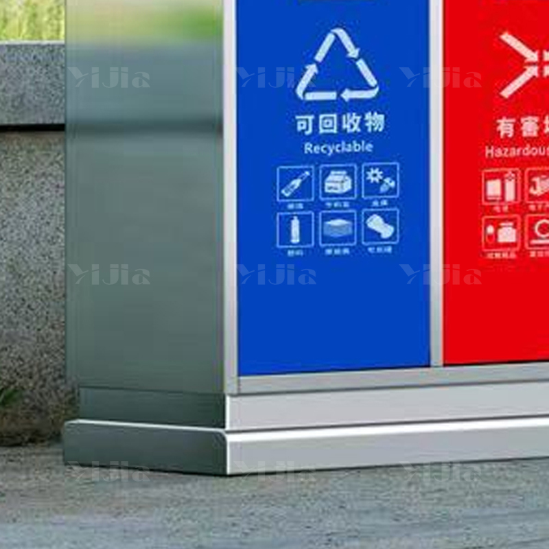 翌嘉YJ4070416 不锈钢分类垃圾箱公共场合环卫果皮箱户外垃圾桶 免钥匙201不锈钢四分类高清大图