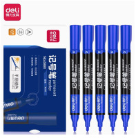 得力 6881记号笔油性笔马克笔粗头标记涂鸦笔 蓝色一盒10支