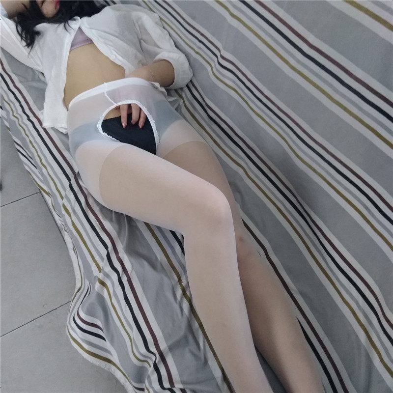 彩色超薄女袜学生小开档丝袜情趣免脱开裆骚透明开档连裤袜